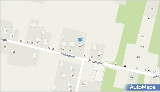 Koczwara, Rubinowa, 32, mapa Koczwara