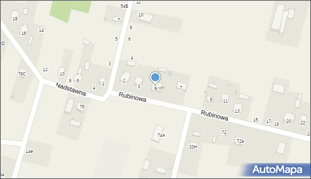 Koczwara, Rubinowa, 5, mapa Koczwara