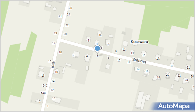 Koczwara, Rubinowa, 6, mapa Koczwara