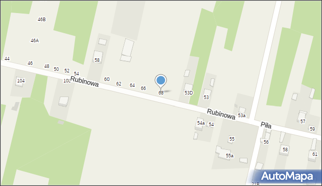 Koczwara, Rubinowa, 68, mapa Koczwara