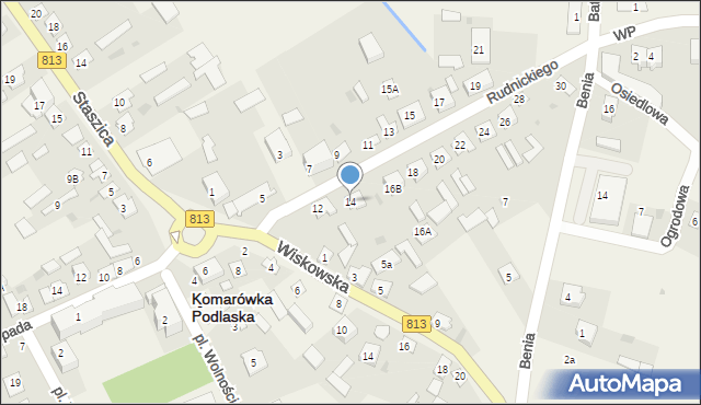 Komarówka Podlaska, Rudnickiego Jana, ks., 14, mapa Komarówka Podlaska