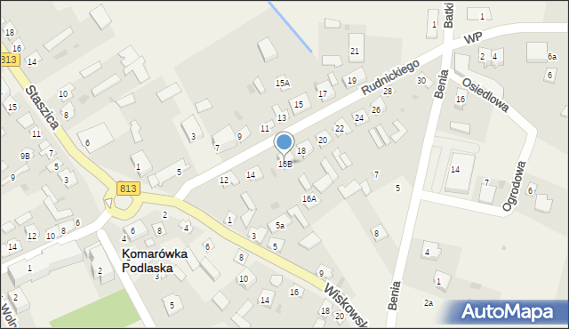 Komarówka Podlaska, Rudnickiego Jana, ks., 16B, mapa Komarówka Podlaska