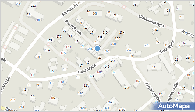 Koszalin, Ruszczyca Ferdynanda, 21A, mapa Koszalina