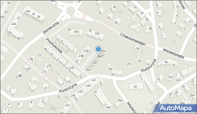 Koszalin, Ruszczyca Ferdynanda, 25F, mapa Koszalina