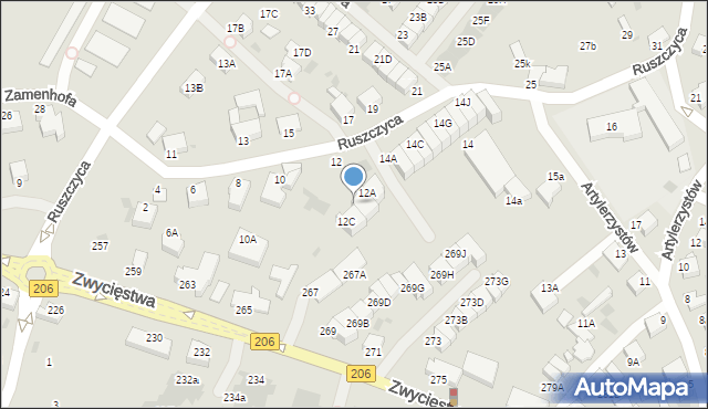 Koszalin, Ruszczyca Ferdynanda, 12B, mapa Koszalina