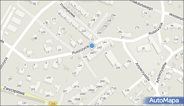 Koszalin, Ruszczyca Ferdynanda, 14C, mapa Koszalina