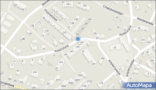 Koszalin, Ruszczyca Ferdynanda, 14H, mapa Koszalina