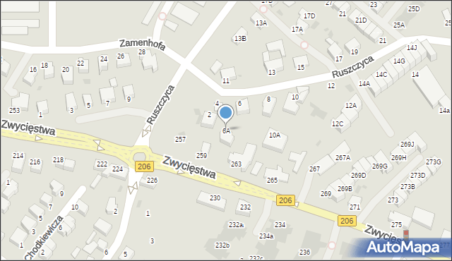 Koszalin, Ruszczyca Ferdynanda, 6A, mapa Koszalina