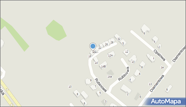 Koszalin, Rubinowa, 18, mapa Koszalina