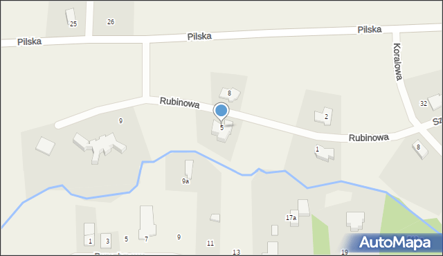 Kotuń, Rubinowa, 5, mapa Kotuń