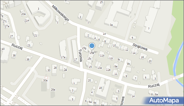 Kraków, Ruczaj, 15e, mapa Krakowa