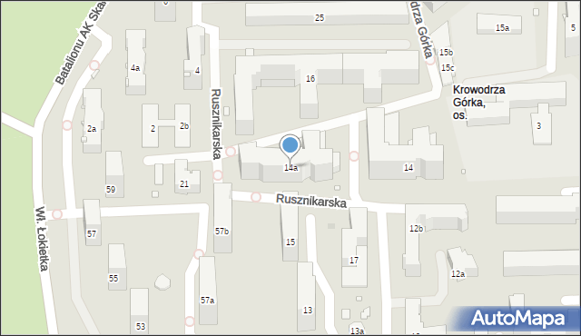 Kraków, Rusznikarska, 14a, mapa Krakowa