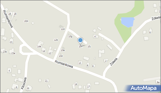 Kraków, Rumiankowa, 10h, mapa Krakowa