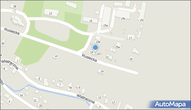 Kraków, Rusiecka, 21, mapa Krakowa