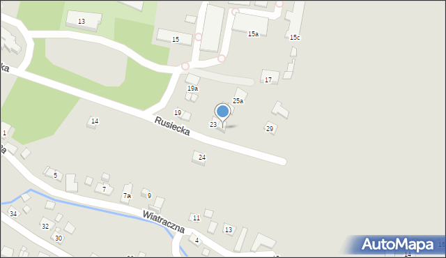 Kraków, Rusiecka, 25, mapa Krakowa