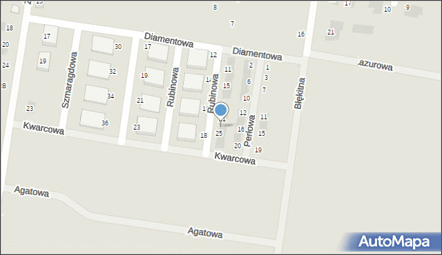 Krotoszyn, Rubinowa, 23, mapa Krotoszyna