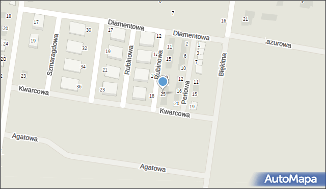 Krotoszyn, Rubinowa, 25, mapa Krotoszyna