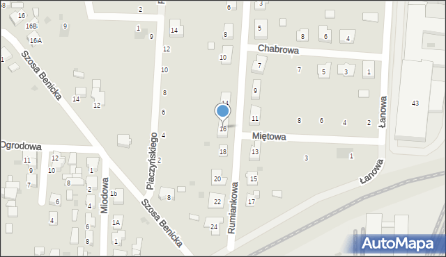 Krotoszyn, Rumiankowa, 16, mapa Krotoszyna