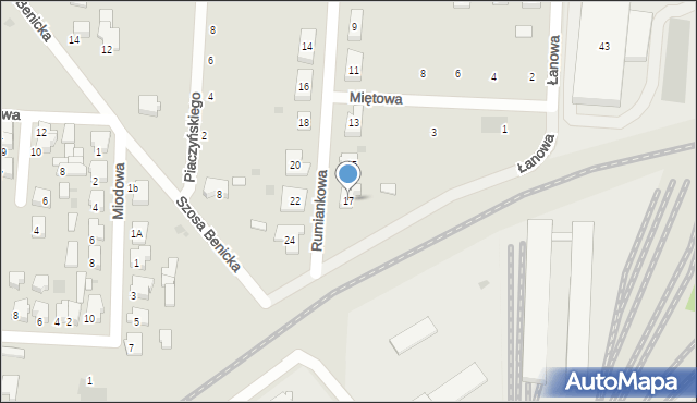 Krotoszyn, Rumiankowa, 17, mapa Krotoszyna