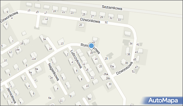 Krzyków, Rumiankowa, 10, mapa Krzyków