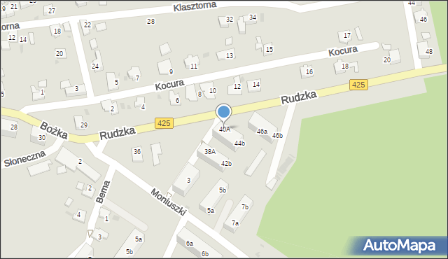 Kuźnia Raciborska, Rudzka, 40A, mapa Kuźnia Raciborska