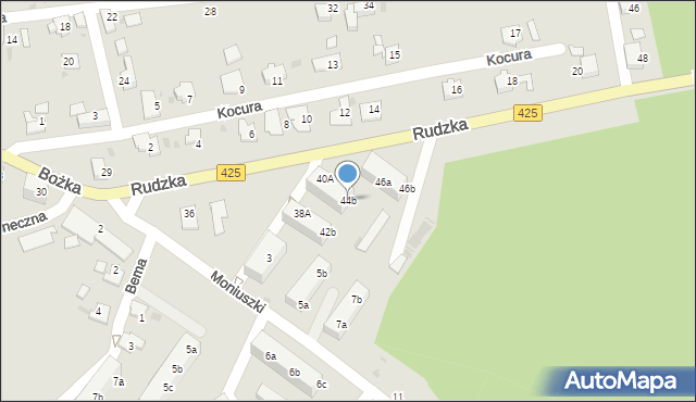 Kuźnia Raciborska, Rudzka, 44b, mapa Kuźnia Raciborska