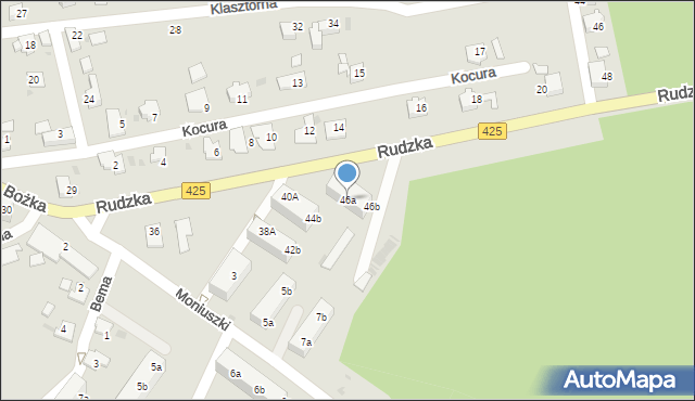 Kuźnia Raciborska, Rudzka, 46a, mapa Kuźnia Raciborska