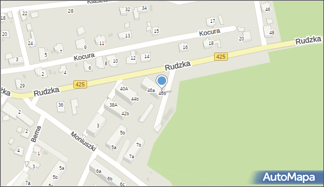 Kuźnia Raciborska, Rudzka, 46b, mapa Kuźnia Raciborska