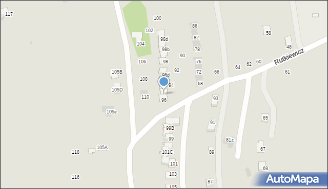 Łańcut, Rutkiewicz Wandy, 96a, mapa Łańcut