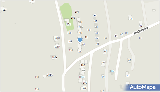 Łańcut, Rutkiewicz Wandy, 96b, mapa Łańcut