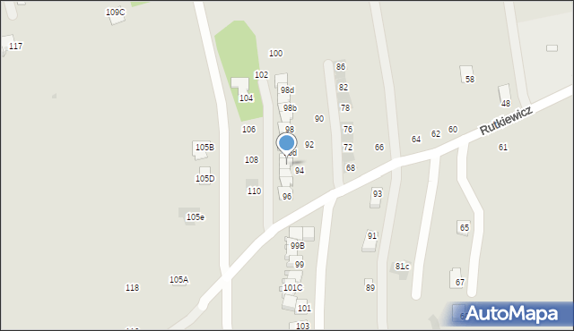 Łańcut, Rutkiewicz Wandy, 96c, mapa Łańcut