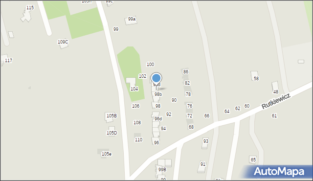 Łańcut, Rutkiewicz Wandy, 98c, mapa Łańcut