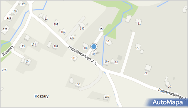 Limanowa, Rupniowskiego Joachima Łukasza, 20, mapa Limanowa