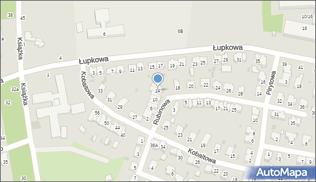 Łódź, Rubinowa, 14, mapa Łodzi