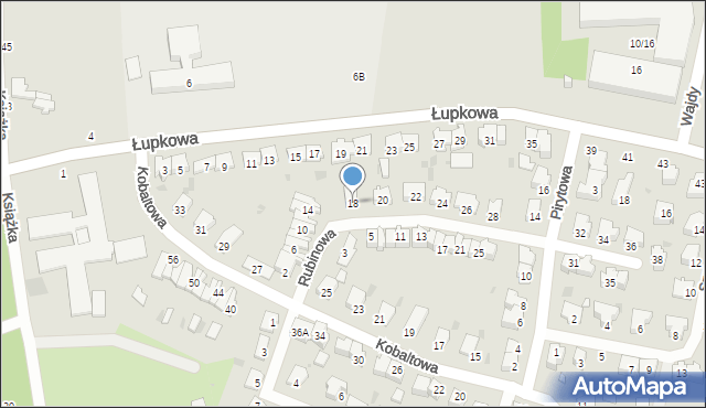 Łódź, Rubinowa, 18, mapa Łodzi