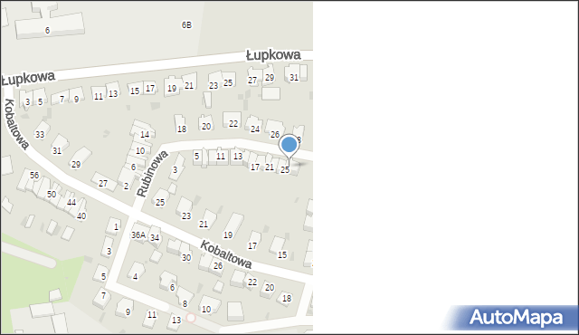 Łódź, Rubinowa, 27, mapa Łodzi