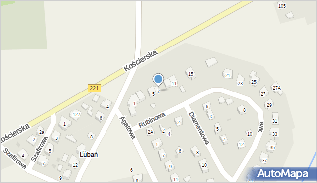 Lubań, Rubinowa, 7, mapa Lubań