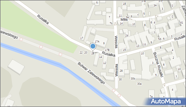 Lublin, Rusałka, 18, mapa Lublina