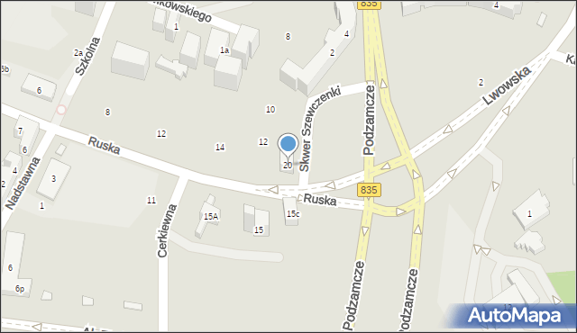 Lublin, Ruska, 20, mapa Lublina