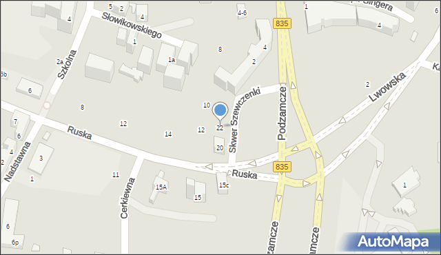 Lublin, Ruska, 22, mapa Lublina