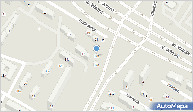 Lublin, Rudlickiego Jerzego, 17b, mapa Lublina