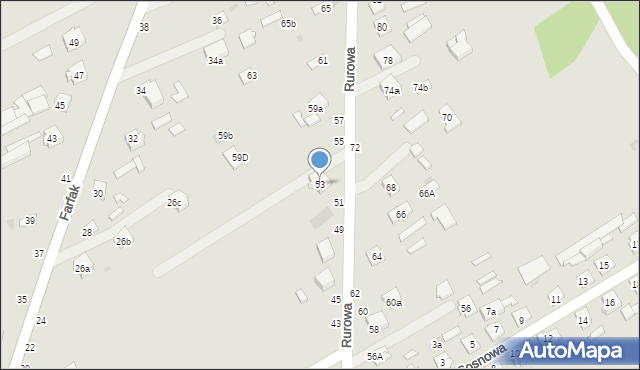 Łuków, Rurowa, 53, mapa Łuków