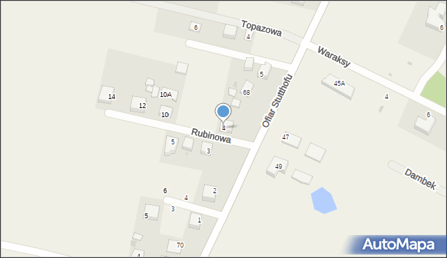 Luzino, Rubinowa, 4, mapa Luzino