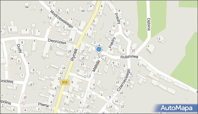 Miasteczko Śląskie, Rubinowa, 1, mapa Miasteczko Śląskie
