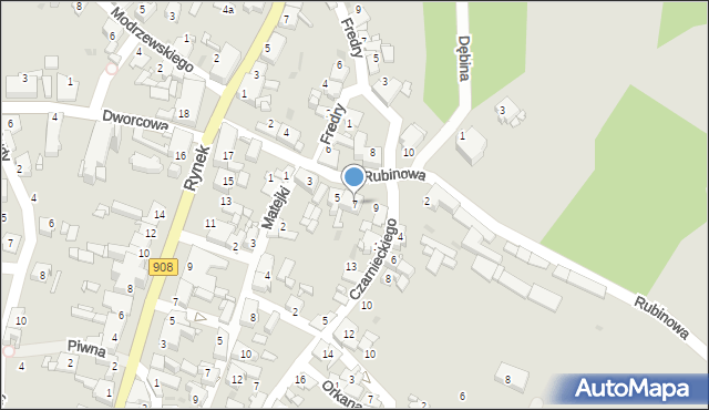 Miasteczko Śląskie, Rubinowa, 7, mapa Miasteczko Śląskie