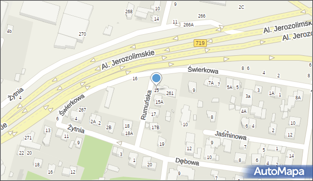 Michałowice, Rumuńska, 15, mapa Michałowice