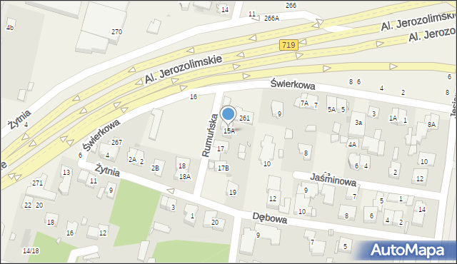 Michałowice, Rumuńska, 15A, mapa Michałowice