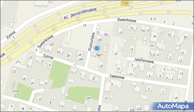 Michałowice, Rumuńska, 17B, mapa Michałowice