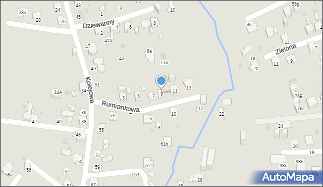 Mysłowice, Rumiankowa, 9, mapa Mysłowice