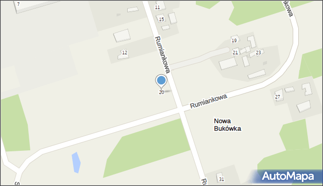 Nowa Bukówka, Rumiankowa, 20, mapa Nowa Bukówka